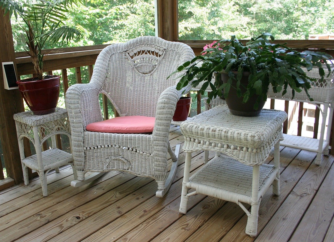 wicker rocking chair, porch, white table-50613.jpg